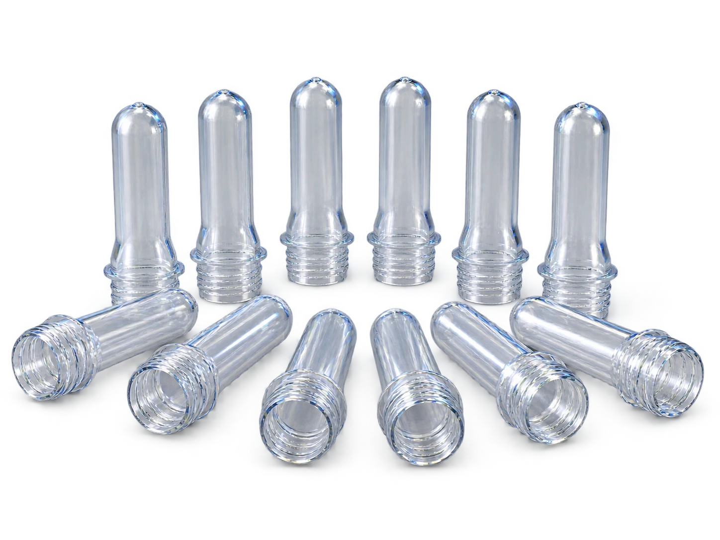 Clear PET preforms with 26/22 neck finish
